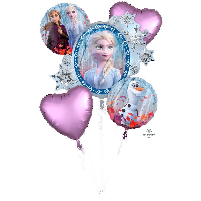 Anagram 40389 Frozen 2 Bouquet Foil Mylar Party Balloon, 0, Multicolor, Pack of 1